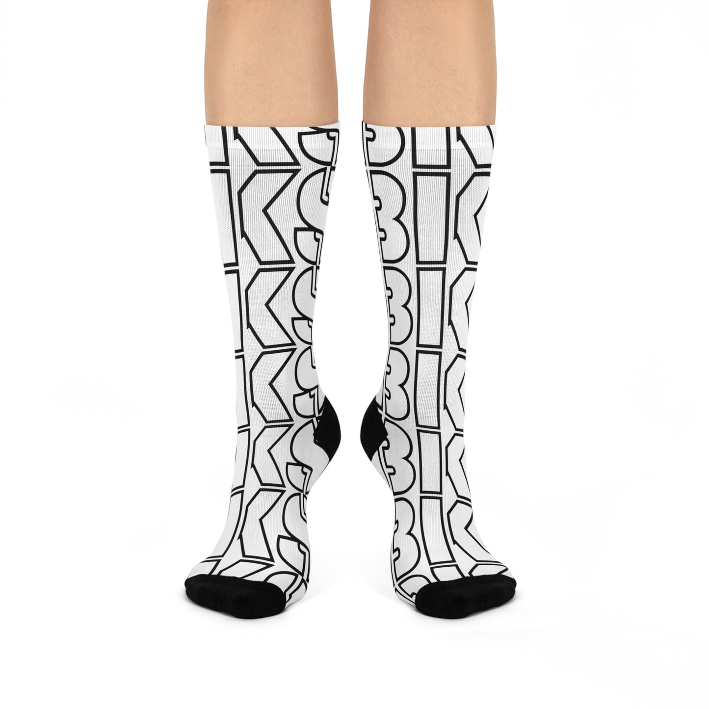 BKS graphic black/white crew socks (CS 2001)