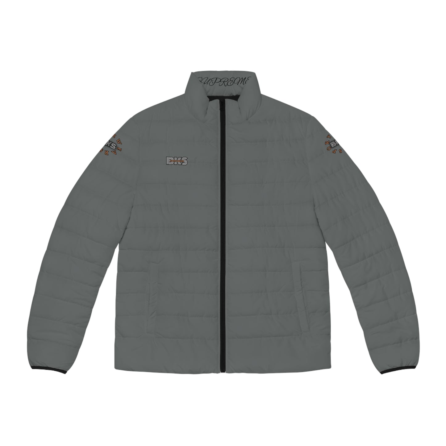 Biker Men's Puffer Jacket Grey/Orange (PJ 401a)