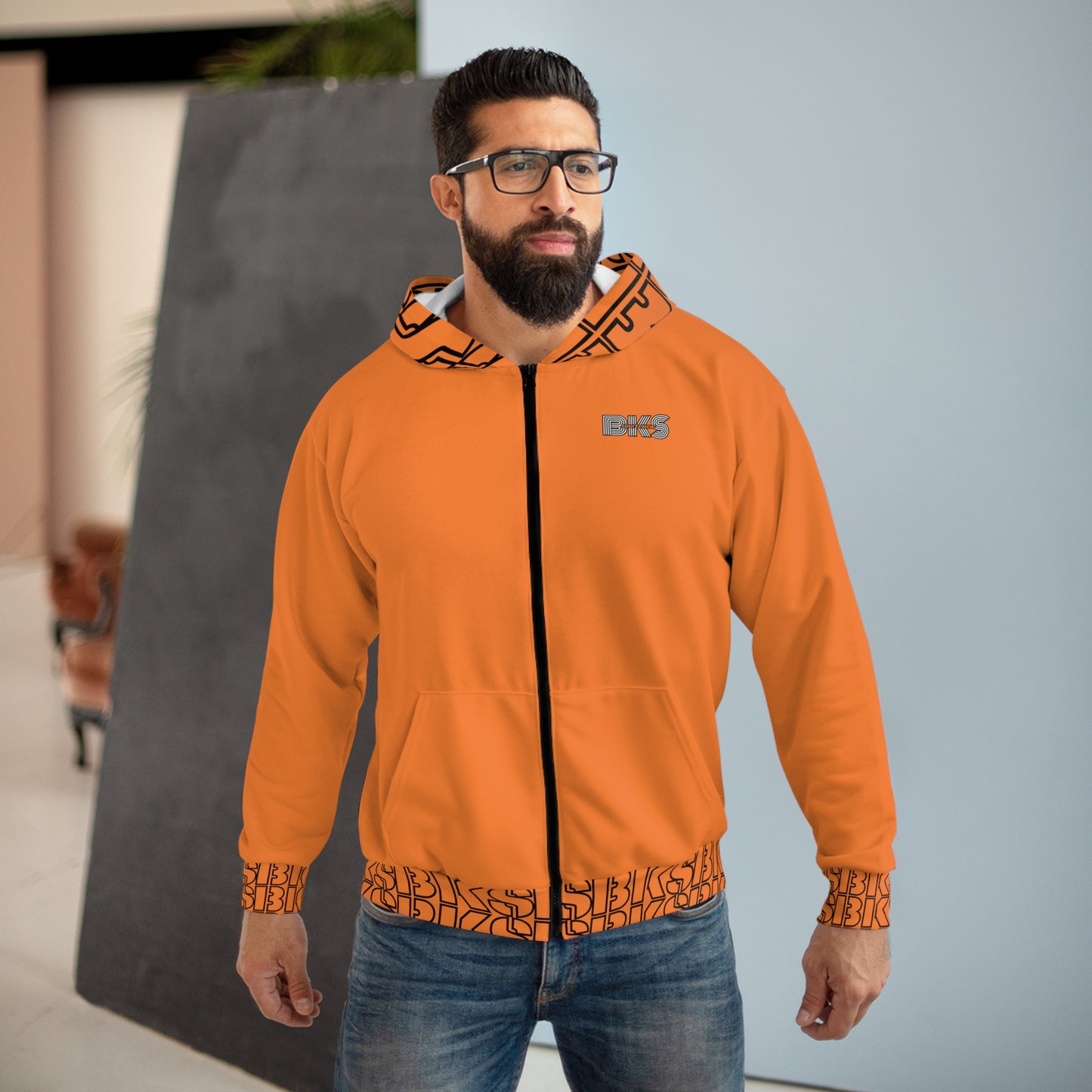 Sportz and Swag Unisex Zip Hoodie creamsicle org. (HS 4006)