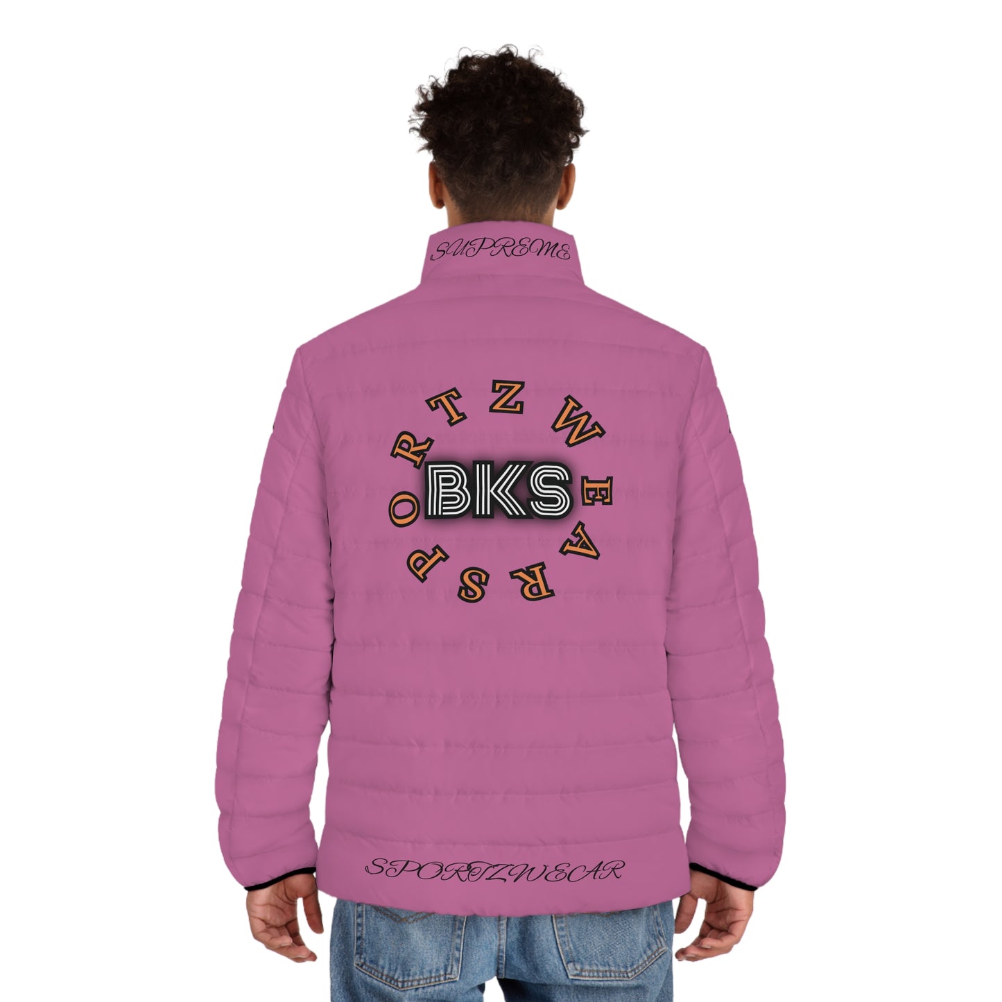 Biker Men's Puffer Jacket bubblegum pink (PJ 401d)