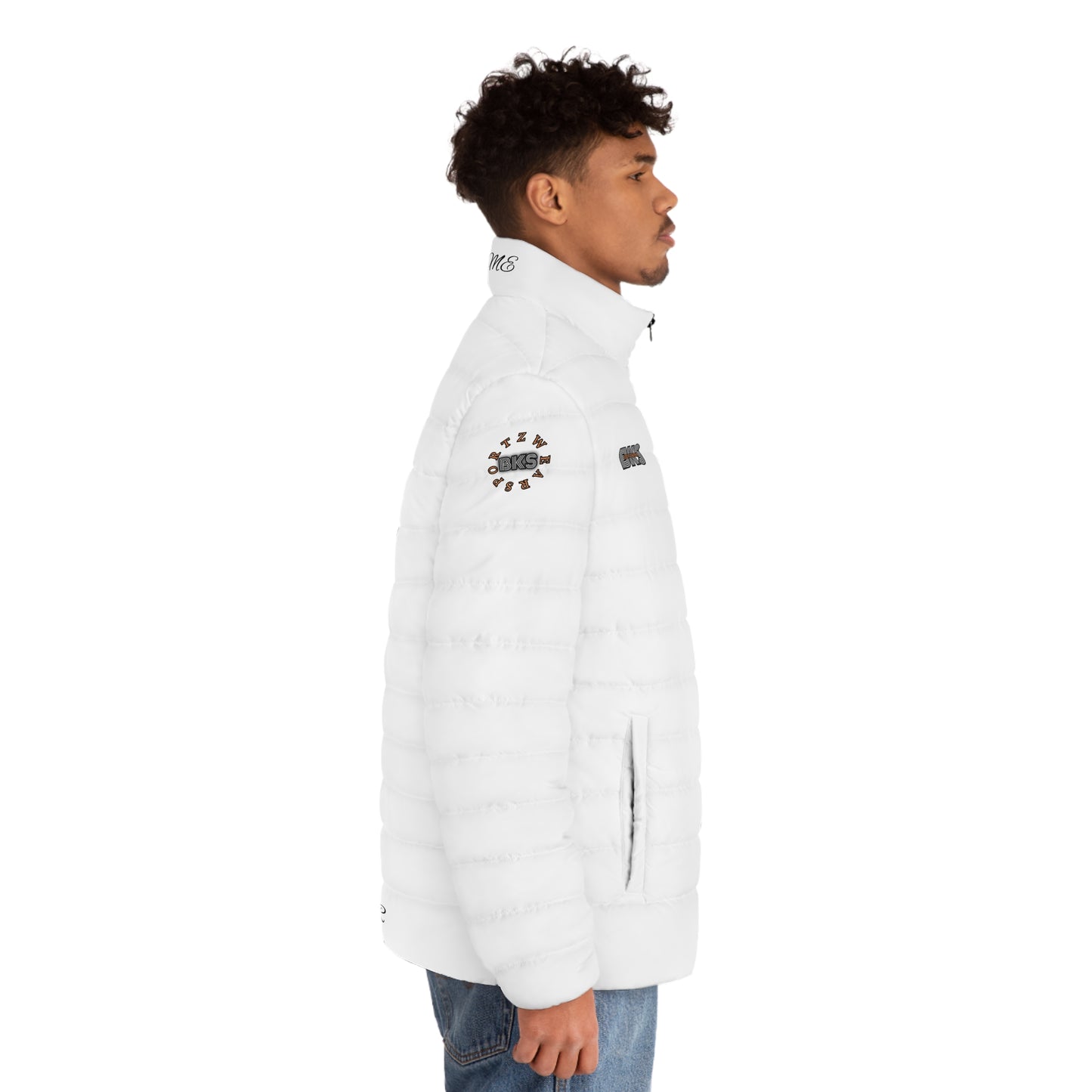 Biker Men's Puffer Jacket white (PJ 401c)