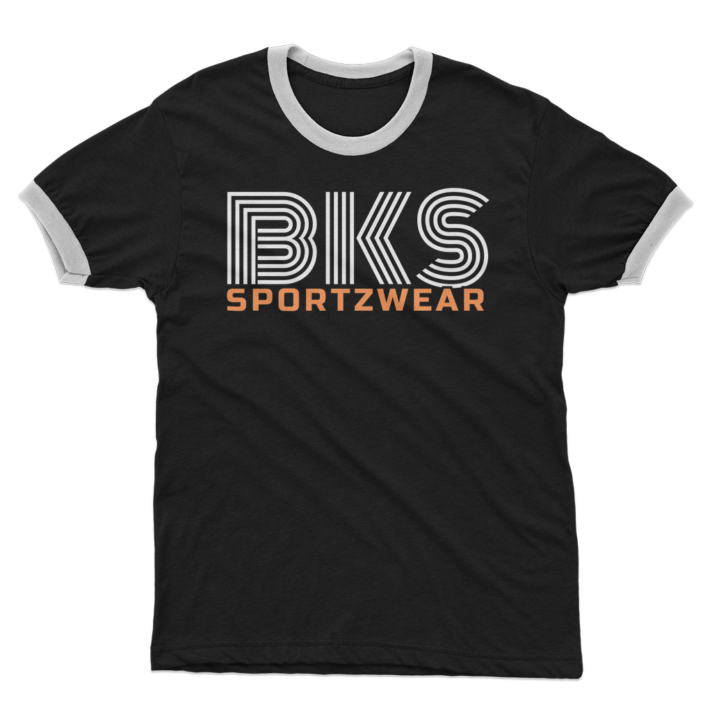 bks swirl sportzwear Adult Ringer T-Shirt