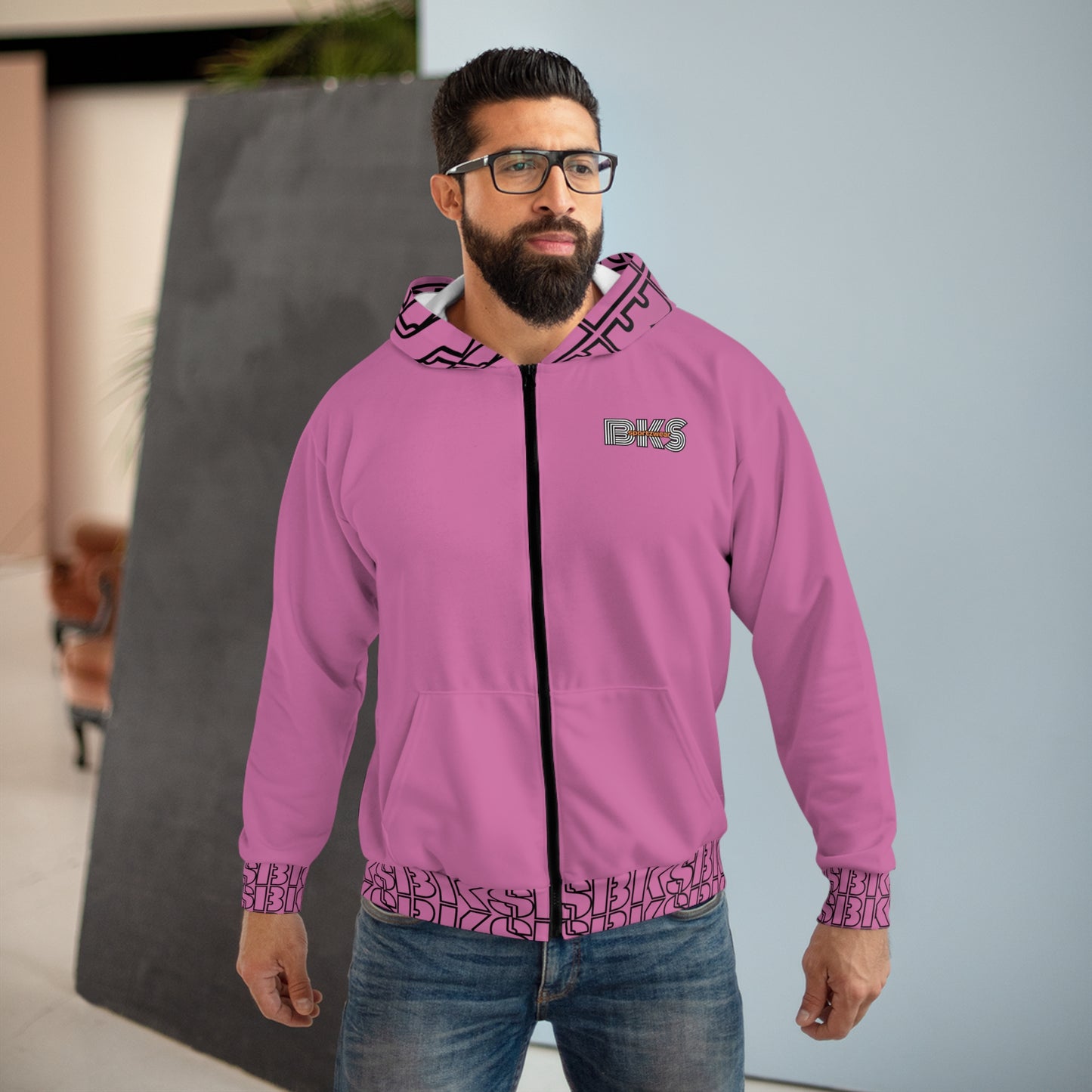 Sportz and Swag Unisex Zip Hoodie bubble gum pink (HS 4003)