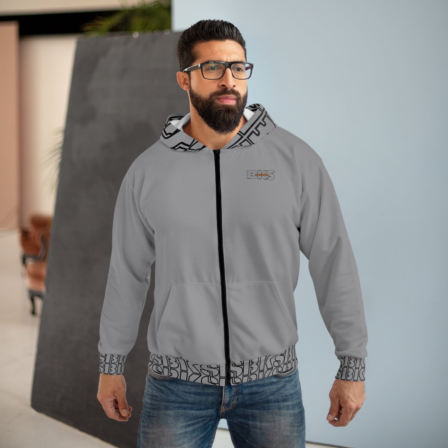 Sportz and Swag Unisex Zip Hoodie grey (HS 4004)