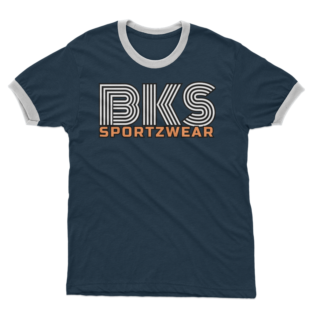 bks swirl sportzwear Adult Ringer T-Shirt