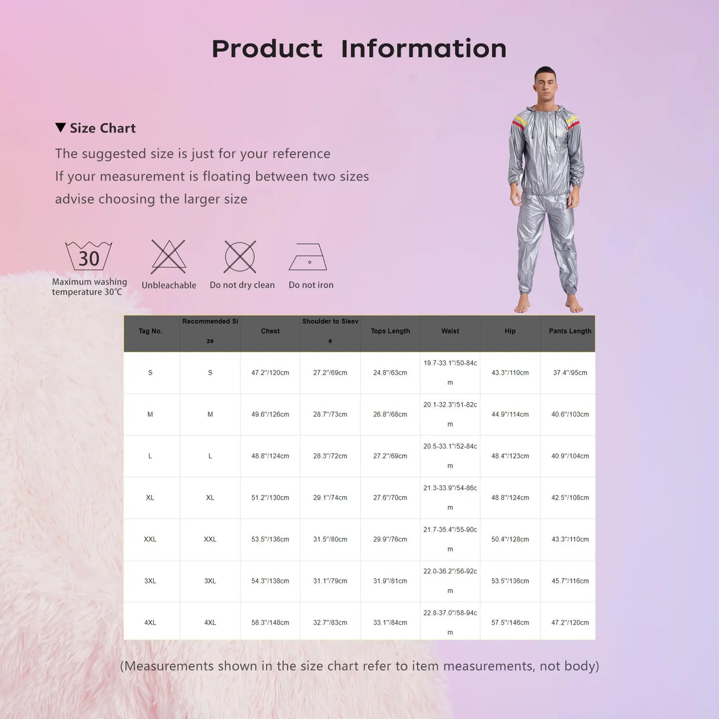 Men's Sauna Sweat Sets Long Sleeve Hooded Jacket/Pants