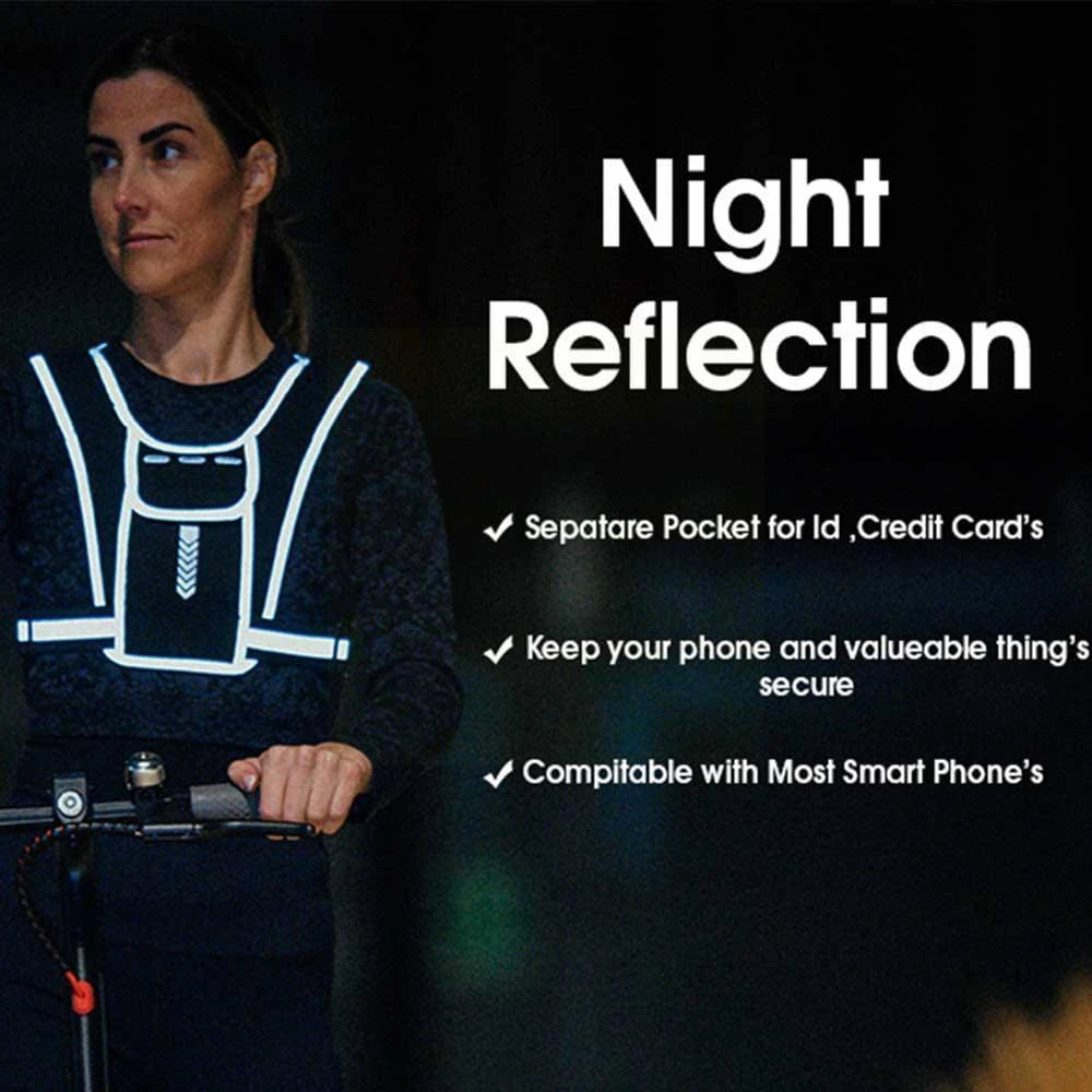 Running Vest Chest Phone Holder Reflective Workout Gear Sport Water Bag Backpack Cycling Trail Hydration Knapsack Water Rucksack