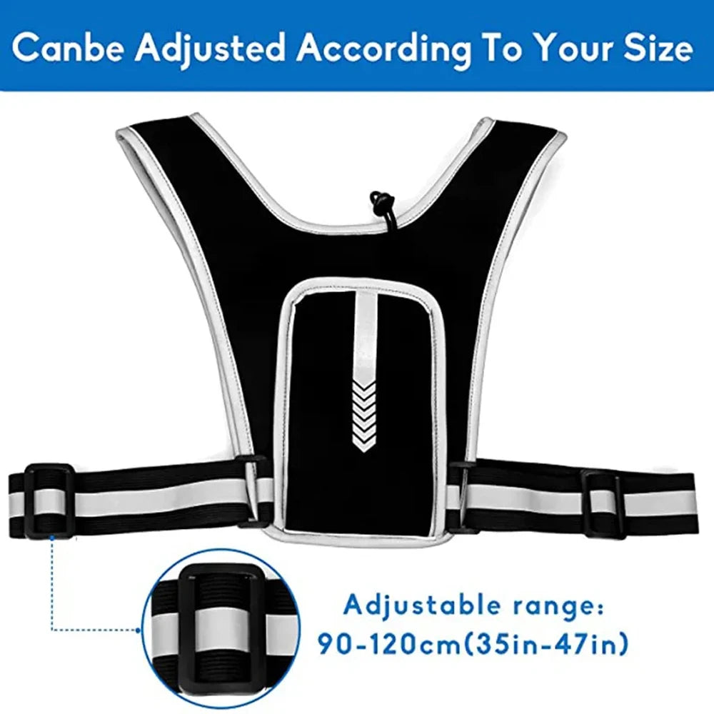 Running Vest Chest Phone Holder Reflective Workout Gear Sport Water Bag Backpack Cycling Trail Hydration Knapsack Water Rucksack