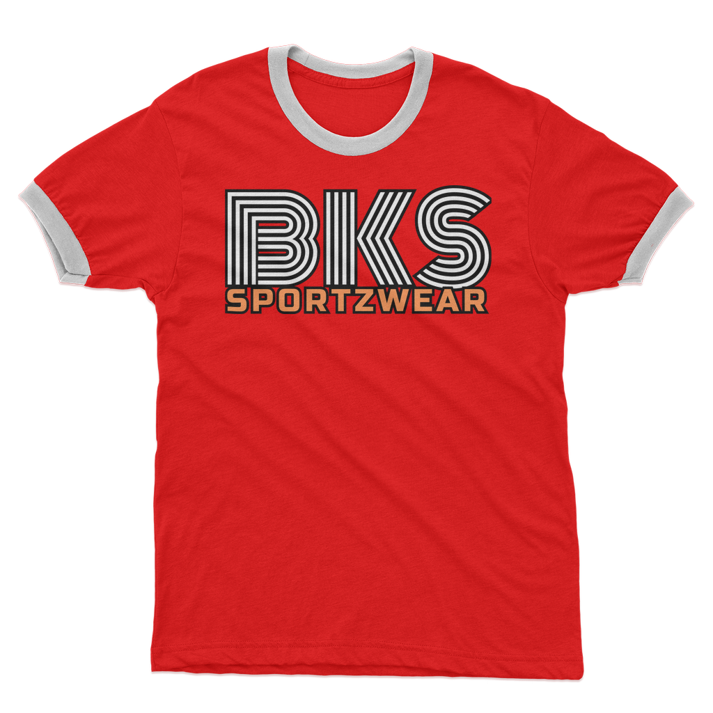 bks swirl sportzwear Adult Ringer T-Shirt