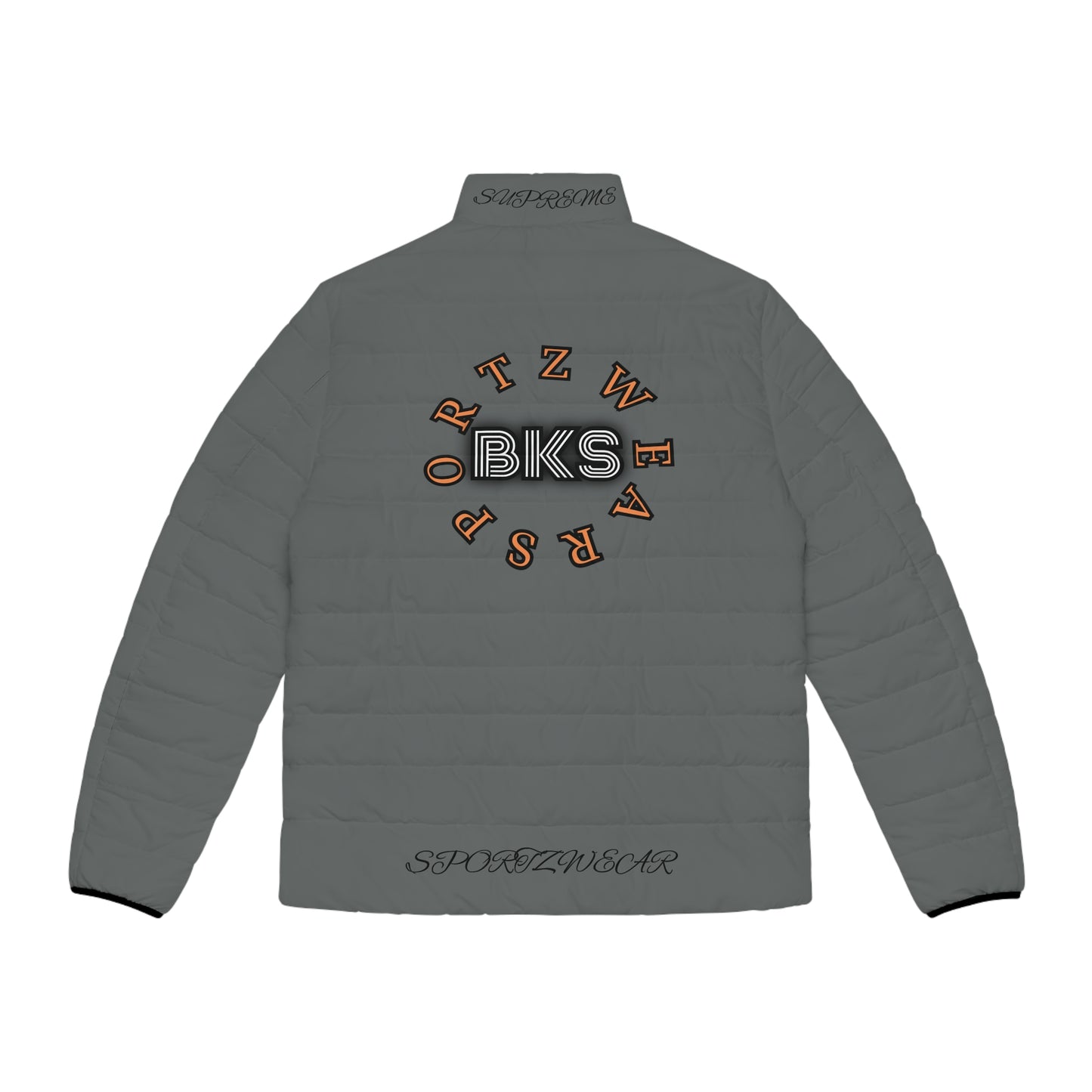 Biker Men's Puffer Jacket Grey/Orange (PJ 401a)