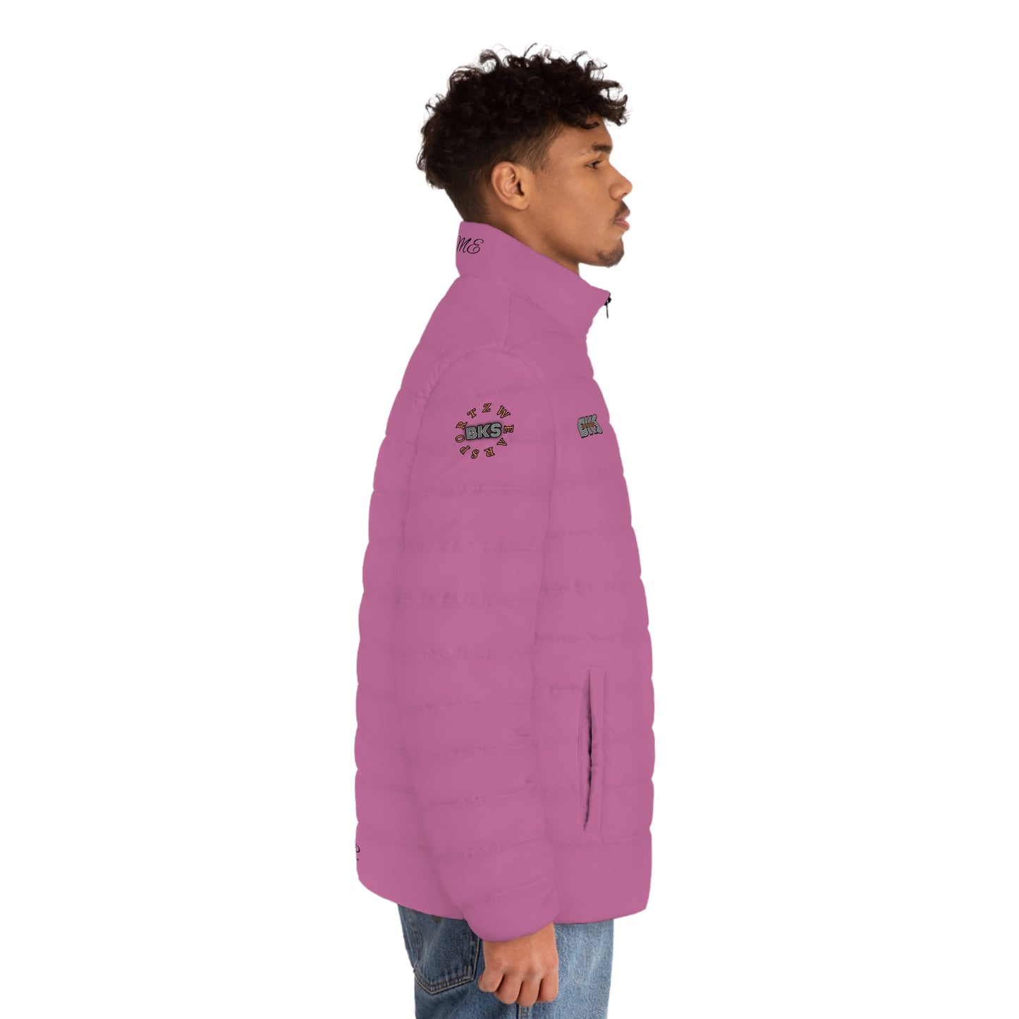 Biker Men's Puffer Jacket bubblegum pink (PJ 401d)