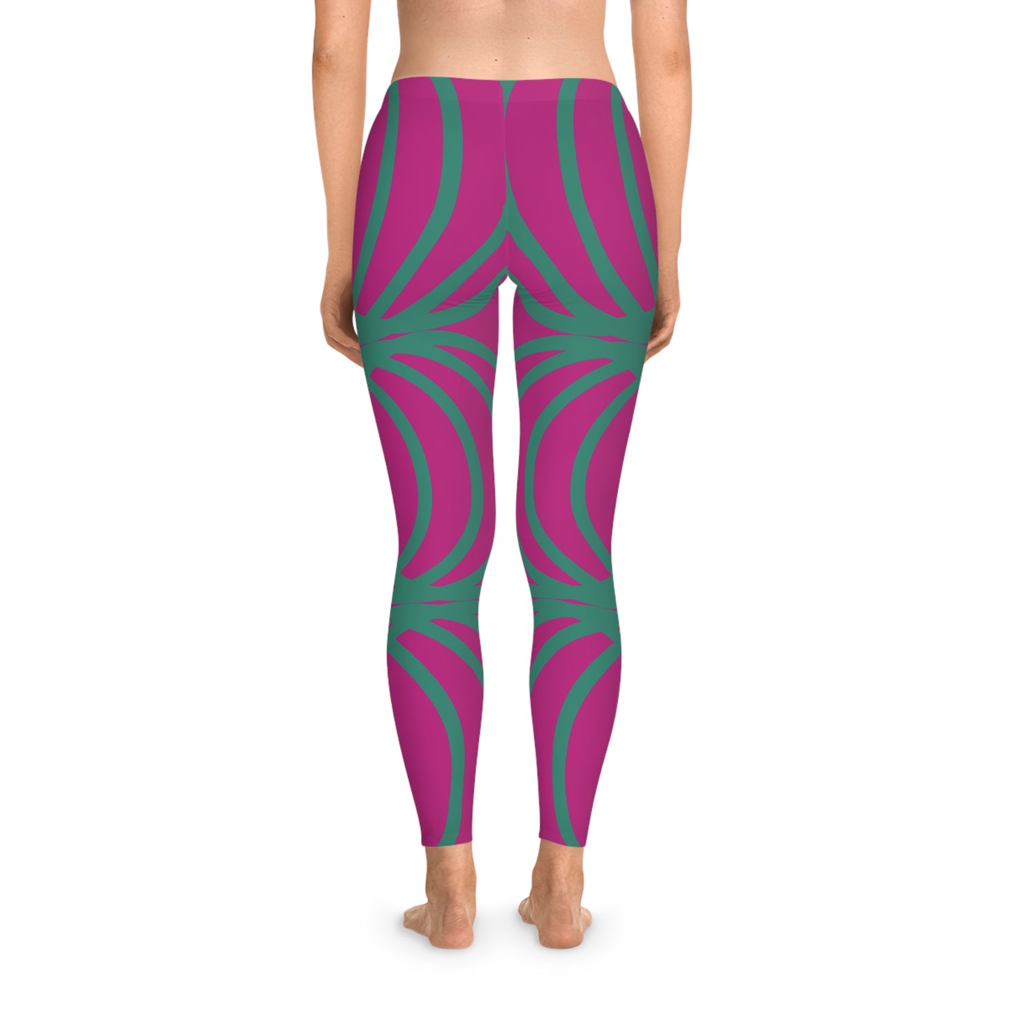 Circle Symetry Stretchy Leggings Hot pink (YP5100)