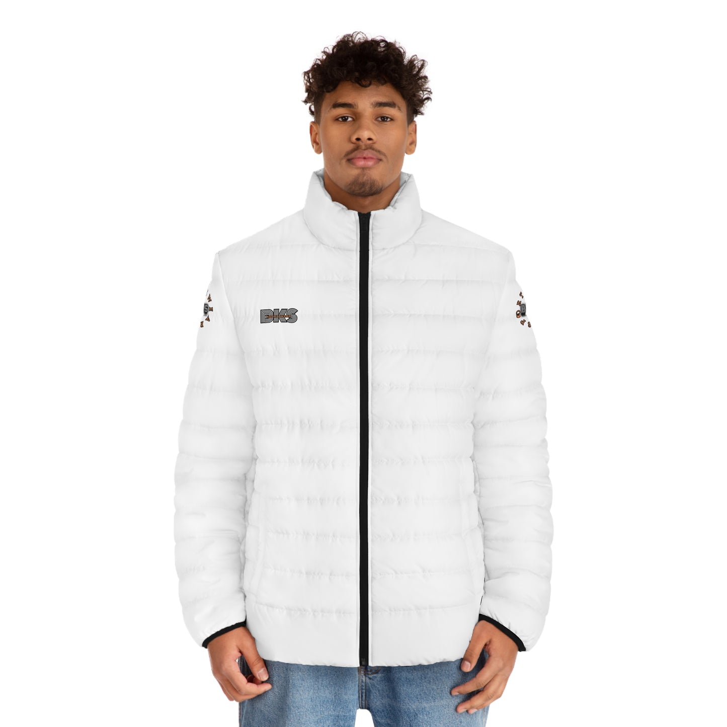 Biker Men's Puffer Jacket white (PJ 401c)