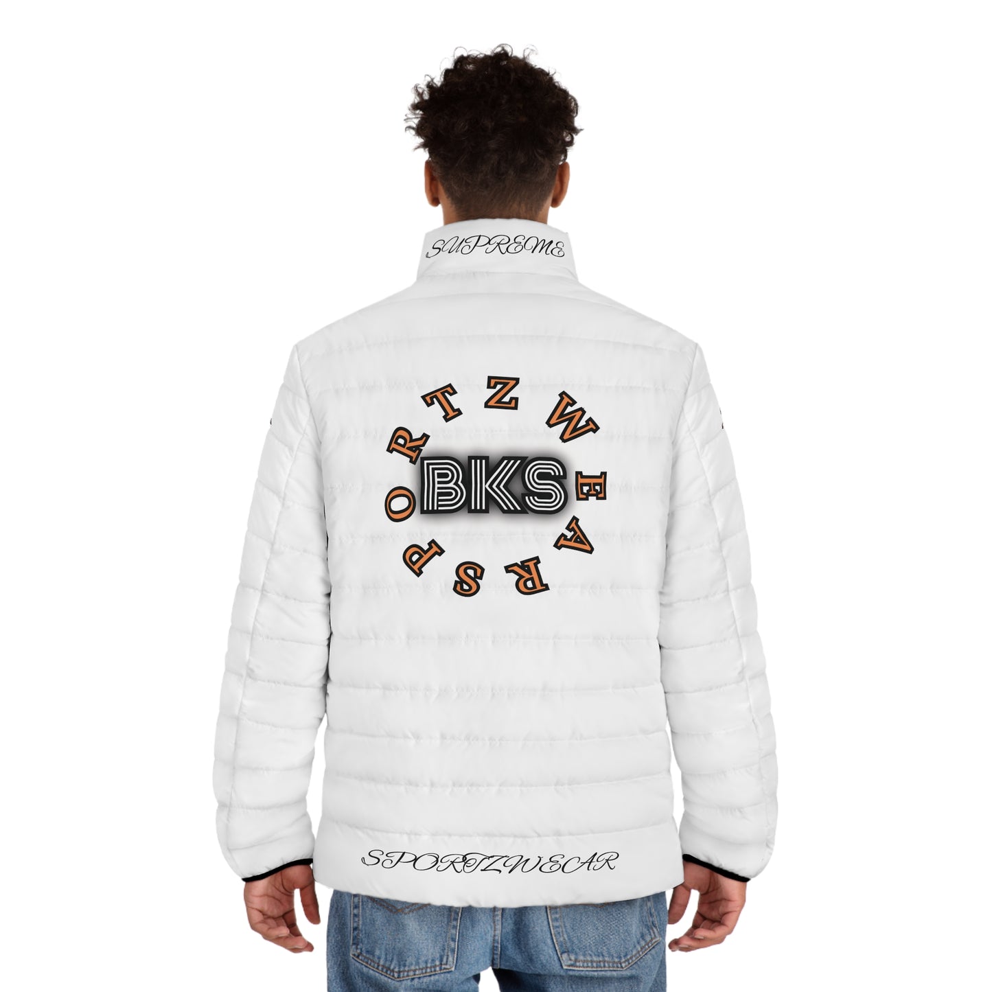 Biker Men's Puffer Jacket white (PJ 401c)