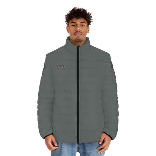 Biker Men's Puffer Jacket Grey/Orange (PJ 401a)
