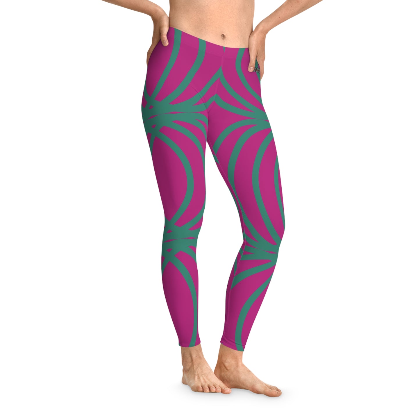 Circle Symetry Stretchy Leggings Hot pink (YP5100)