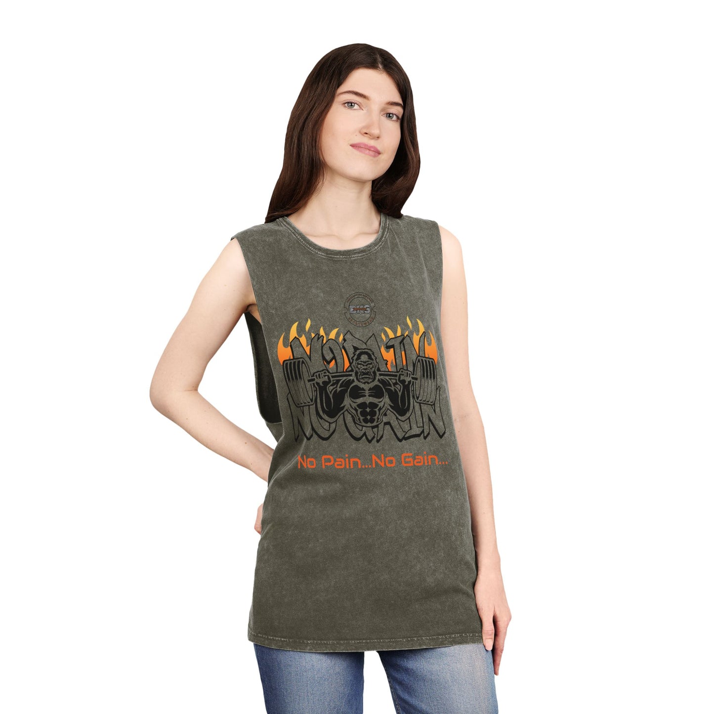 Gorilla Heat Stonewash Tank Top T Shirt colored (TS 1006)