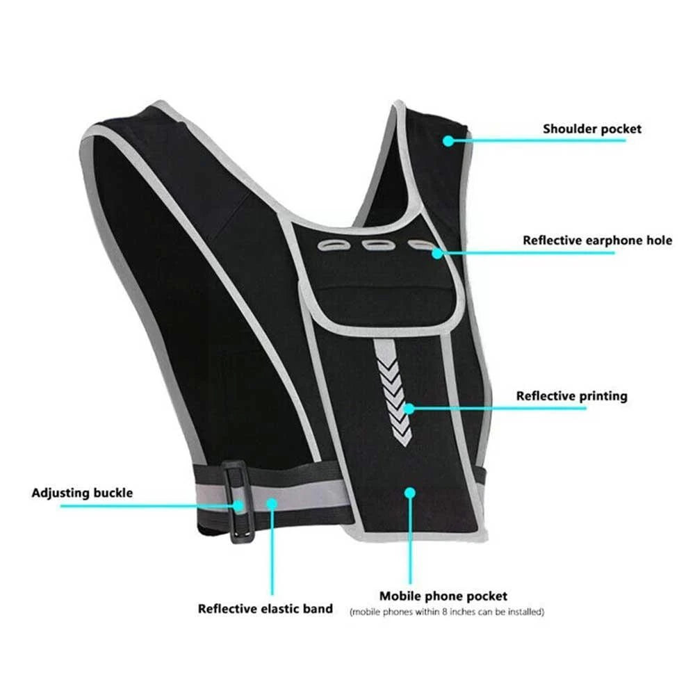 Running Vest Chest Phone Holder Reflective Workout Gear Sport Water Bag Backpack Cycling Trail Hydration Knapsack Water Rucksack