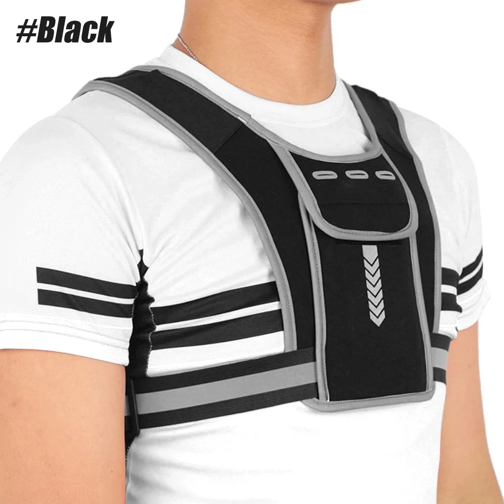 Running Vest Chest Phone Holder Reflective Workout Gear Sport Water Bag Backpack Cycling Trail Hydration Knapsack Water Rucksack